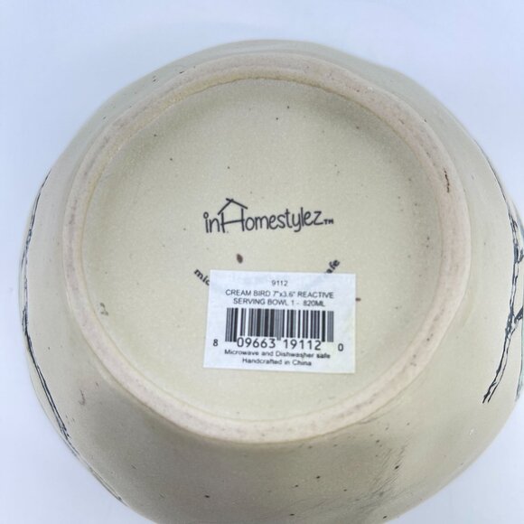 in homestylez cream bird pattern ceramic serving bowl - Picture 6 of 6